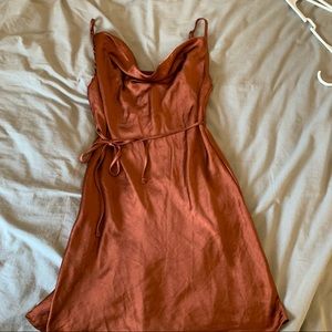 MOTEL scoop silk dress